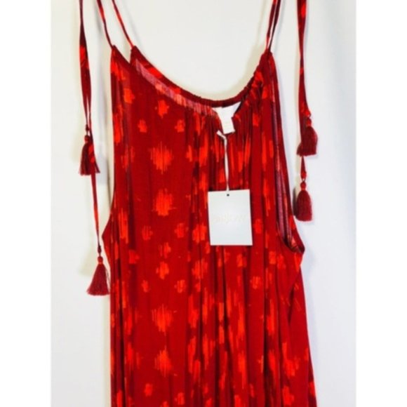 SOLD a:glow Maternity Red Halter Maxi Dress Sz S - Picture 4 of 8